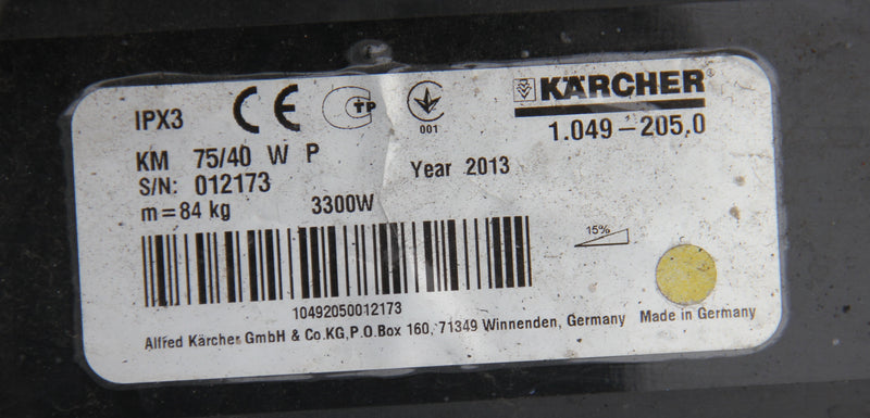 Kärcher KM 75/40 W P handgeführte Kehrsaugmaschine (Benzin) 40 L 1.049-205.0 *Gebraucht