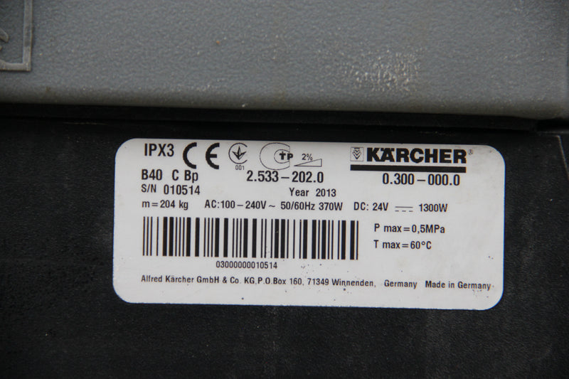 Kärcher B 40 C Bp R 45 Nachläufer Scheuersaugmaschine 40 L 1800 m²/h 0.300-000.0 *Gebrauchtgerät*