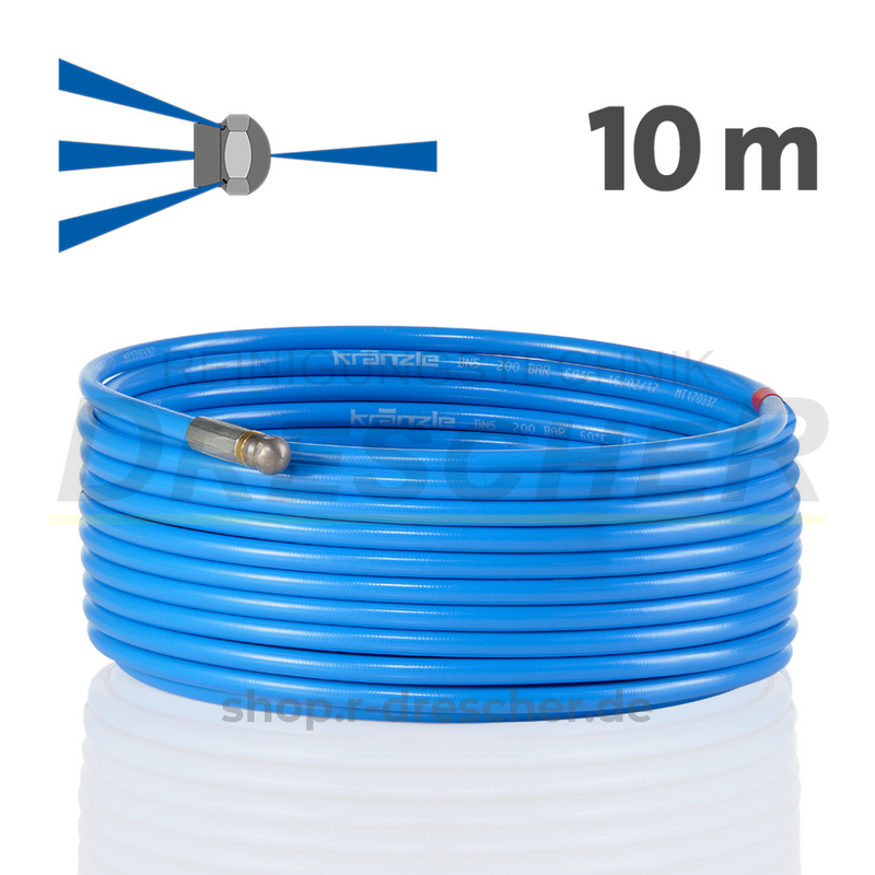 Kränzle Rohrreinigungsschlauch 10 m D12 KN 055 mit Frontbohrung 12550-F