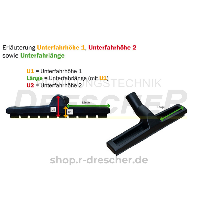 Hartbodendüse 450 mm Aluminium NW 50 für Nass- und Trockensauger